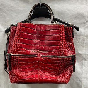 Reptile Print Dooney and Burke Purse with Golden Feet